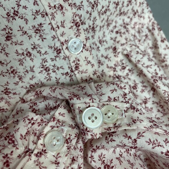 Gunne Sax Dress Prairie 70s Floral Lace Short Sleeve Pale Pink Retro Junior Midi - Picture 10 of 15